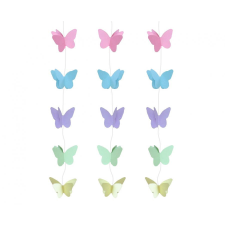 Pillangó Pastel Butterfly, Pillangó függő dekoráció 200 cm party kellék