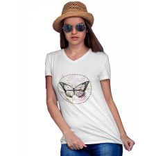  Pillangó szimbólum - Női V Nyakú Póló női póló