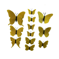  Pillangós tortadekoráció, csillogós-12 db - Arany sütés és főzés