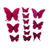  Pillangós tortadekoráció, csillogós-12 db - Piros