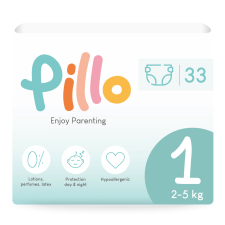 Pillo prémium minőségű, szuper nedvszívó, hipoallergén pelenka 1 (újszülött), 2-5kg, 33db pelenka