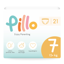 Pillo prémium minőségű, szuper nedvszívó, praktikus bugyipelenka 7 (XXL), 15+kg, 21db pelenka