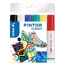 Pilot Dekormarker készlet, 1,4 mm,  "Pintor M" 6 különböző klasszikus szín filctoll, marker