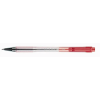 Pilot Golyóstoll, 0,27 mm, nyomógombos, átlátszó tolltest, PILOT "BP-S Matic", piros