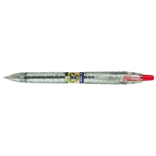 Pilot Golyóstoll, 0,27 mm, nyomógombos, PILOT "B2P EcoBall", piros toll