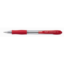 Pilot Golyóstoll, 0,27 mm, nyomógombos, "Super Grip", piros toll