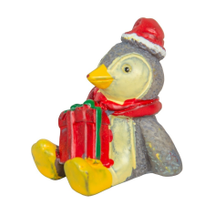  Pingvin ajándékkal poly M3,6cm dekorációs kellék