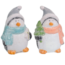  Pingvin sállal glitteres ker. M9cm dekorációs kellék