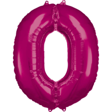 Pink óriás szám fólia lufi 0-ás, 88*66 cm party kellék