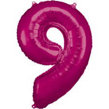 Pink óriás szám fólia lufi 9-es, 86*63 cm party kellék