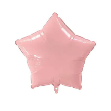 Pink Pastel Star, Rózsaszín csillag fólia lufi 46 cm party kellék