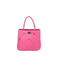 Pink Steppelt Anyagú Szegecsekkel Díszített Kézitáska kézitáska és bőrönd