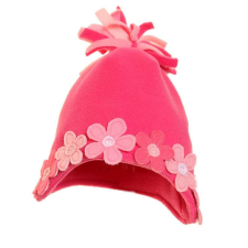 Pink színű baby sapka virágokkal babasapka, sál