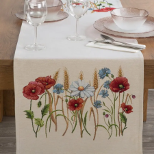 Pipacsos gobelin asztalterítő Natúr 40x100 cm - 5 cm lakástextília