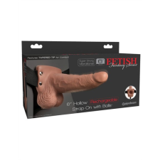 Pipedream 6" Hollow Rechargeable Strap-On with Balls Tan műpénisz, dildó