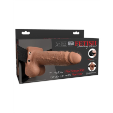 Pipedream 7" Hollow Strap-On with Remote  Tan/ Black műpénisz, dildó