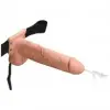 Pipedream Fetish Strap-On 9 - felcsatolható, üreges, spriccelő dildó (natúr)