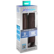 Pipedream X-TENSION Elite 3 - heregyűrűs péniszköpeny (barna) péniszköpeny
