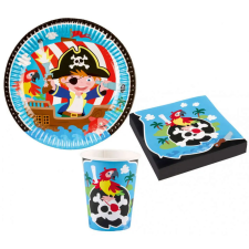  Pirate, Kalóz party szett 36 db-os 23 cm-es tányérral party kellék