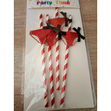  Piros bugyis papír szívószál 4 db/ csomag sütés és főzés