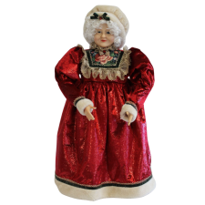  Piros karácsonyi dekoráció, Mikulás asszony 64 cm karácsonyi dekoráció