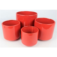 Piros kerek kerámia virágcserép 11cm kerti tárolás
