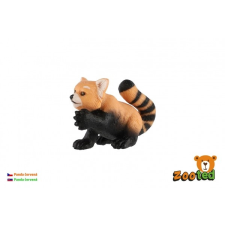 Piros panda műanyag figura 5 cm-es tasakban játékfigura