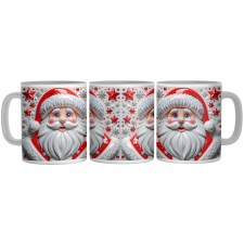  Piros Porcelán Klasszikus Télapó - 3D Mintás Bögre bögrék, csészék