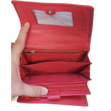  Piros valódi bőr brifkó pincér pénztárca 8682