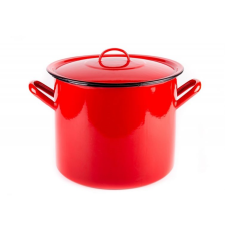  Piros zománcos fazék+fedő 15L 28cm edény