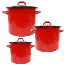 Piros zománcozott fazék 6 Liter edény