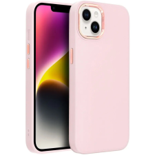 Pixato Apple iPhone 15 Pro Max, Szilikon tok, közepesen ütésálló, fémhatású kamera keret, Frame Case, rózsaszín tok és táska