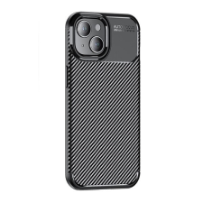 Pixato Apple iPhone 15, Szilikon tok, közepesen ütésálló, légpárnás sarok, karbon minta, fekete tok és táska