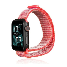 Pixato Apple Watch 1-6, SE, SE (2022) (38 / 40 mm) / Watch 7-8 (41 mm), textíl pótszíj, nylon, tépőzáras, állítható, légáteresztő, rózsaszín okosóra kellék