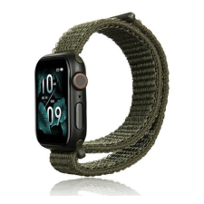 Pixato Apple Watch 1-6, SE, SE (2022) (38 / 40 mm) / Watch 7-8 (41 mm), textíl pótszíj, nylon, tépőzáras, állítható, légáteresztő, sötétzöld okosóra kellék