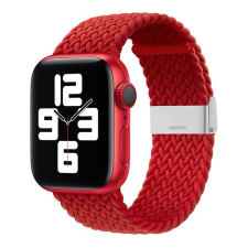 Pixato Apple Watch 1-6, SE, SE (2022) (42 / 44 mm) / Watch 7-9 (45 mm) / Watch Ultra (49 mm), textíl pótszíj, állítható, szőtt stílusú, piros okosóra kellék