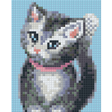 Pixel szett 1 normál alaplappal, színekkel, cirmos cica (801233) kreatív és készségfejlesztő