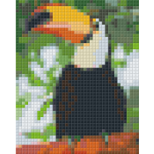 Pixel szett 1 normál alaplappal, színekkel, tukán (801317) kreatív és készségfejlesztő