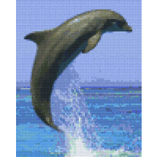 Pixel szett 4 normál alaplappal, színekkel, delfin (804223) kreatív és készségfejlesztő