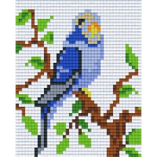 Pixelhobby 801101 Kék papagáj szett (10,1x12,7cm) kreatív és készségfejlesztő