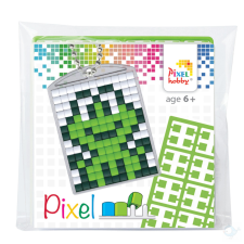 Pixelhobby Pixel Kulcstartó szett (kulcstartó alaplap + 3 szín) - Béka kulcstartó