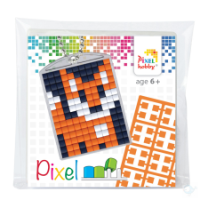 Pixelhobby Pixel Kulcstartó szett (kulcstartó alaplap + 3 szín) - Róka kulcstartó