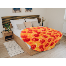 PIZZA narancsvörös mikroplüss takaró lakástextília