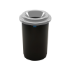 PLAFOR ECO kerek, henger szemetes 50L fekete színű, ezüst tetővel