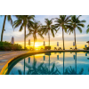  Plaja79 öntapadó és mosható falfestmény medencével és pálmafákkal, 250 x 200 cm