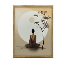 PLAKÁT FALRA ARANY KERETBEN BÉKE EGYENSÚLYBAN 70X100 CM grafika, keretezett kép