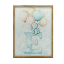 PLAKÁT FALRA ARANY KERETBEN, E LÉFÖG ELEFÁNTTAL 30x40 CM grafika, keretezett kép