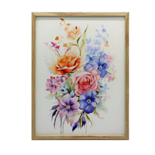 PLAKÁT FALRA ARANY KERETBEN ÉTERIKUS KERTI CSOKOZ 50x70 CM grafika, keretezett kép