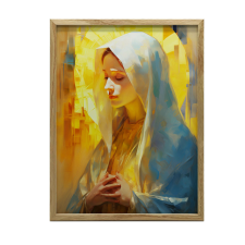 PLAKÁT FALRA ARANY KERETBEN MARY IN RAYS OF GLOW 40x50 grafika, keretezett kép