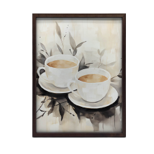  PLAKÁT FALRA ARANY KERETES KÁVÉ EGYSZERŰSÉG 60X90 CM grafika, keretezett kép
